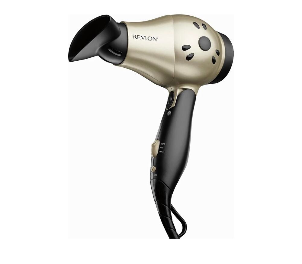 REVLON 1875W Compact Folding Handle Hair Dryer | Great for Travel | Ionic